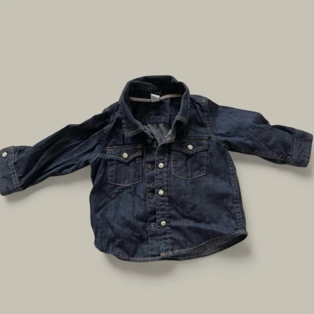 GAP Baby long Sleeve Denim Shirt 12-18 Months